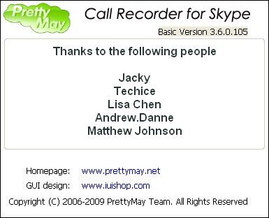 About PrettyMay Call Recorder for Skype - Basic