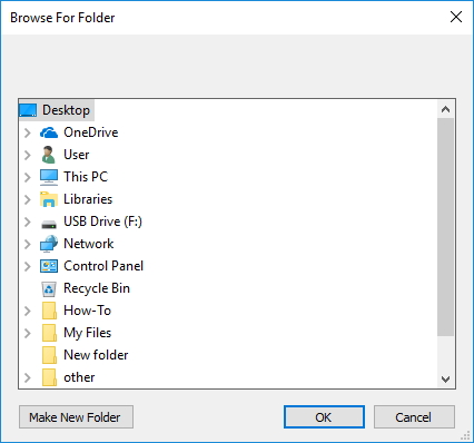 Selecting Input Folder