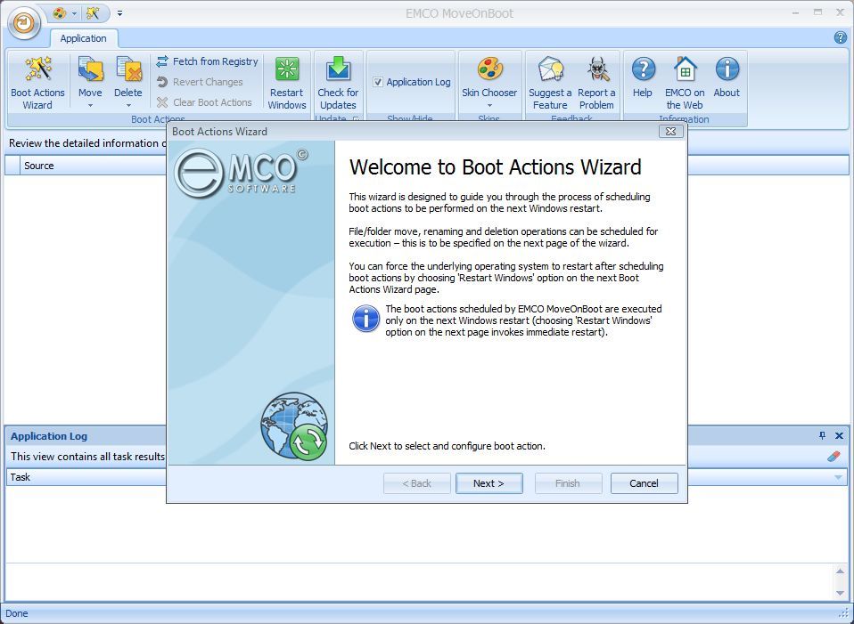 Boot Actions Wizard