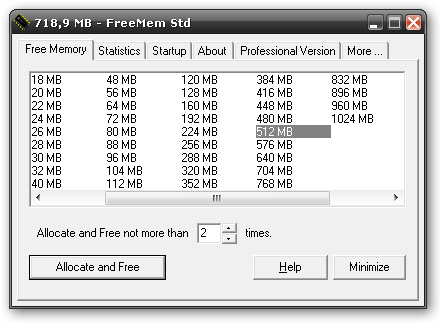 How many memory you need to free up?