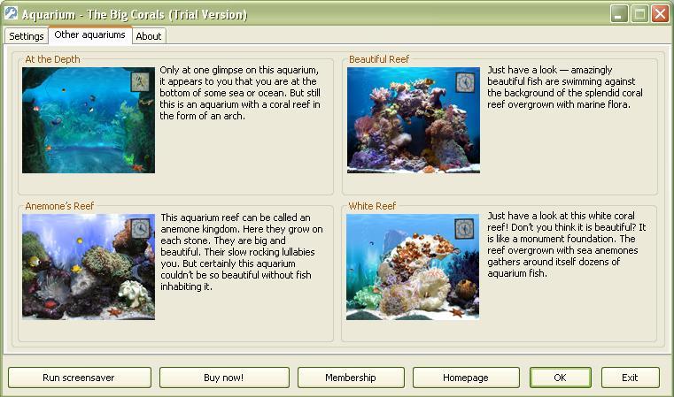 Other aquariums tab