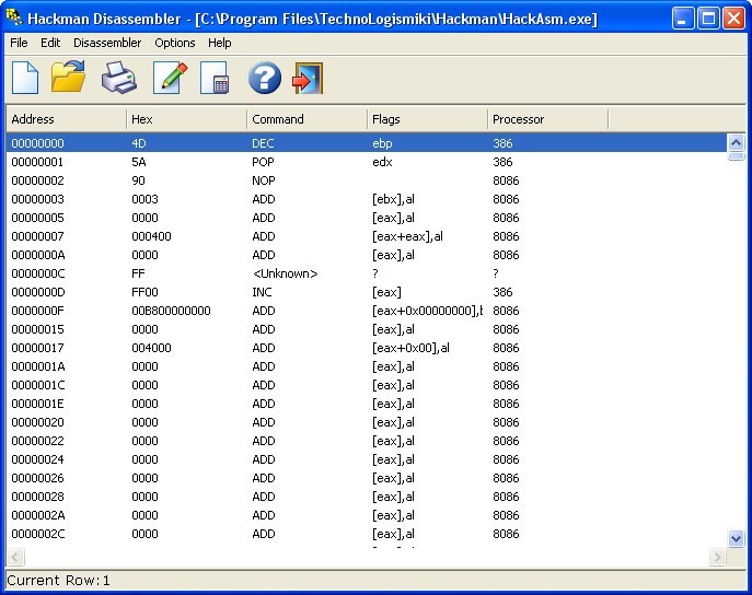 Disassembler Window