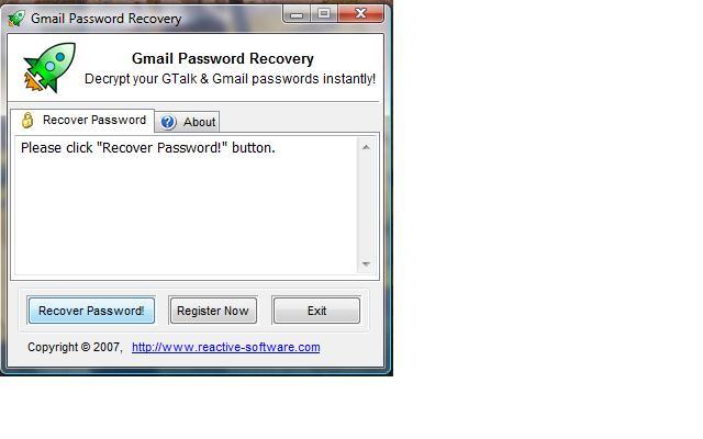 Gmail Password Main Menu