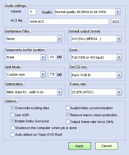 Advanced settings