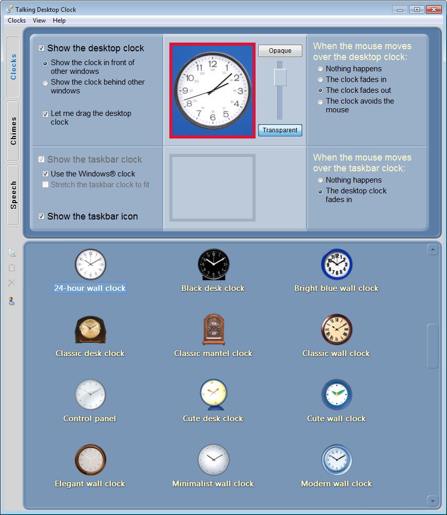 Main Clock Settings