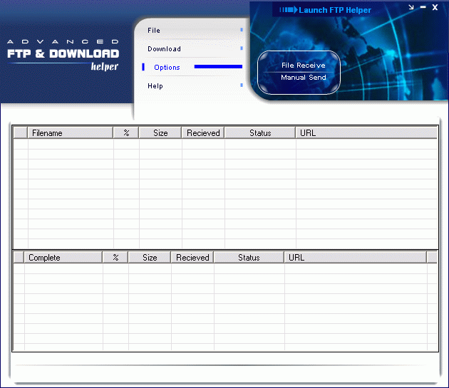 Download helper Initial window