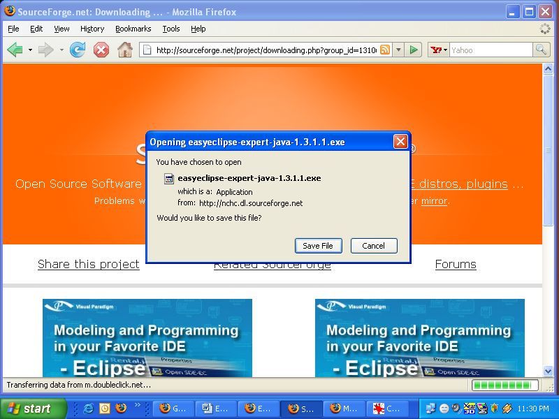 EasyEclipse Expert Java 1.3 download information screen