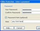 Password protection and hint option