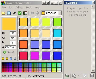 Drag and drop your favorite colors from the main interface to the favorite color library.