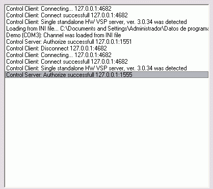 Virtual serial port log