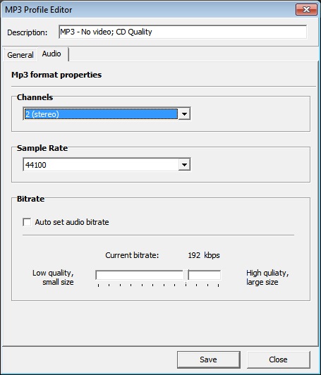 Audio Profile Editor