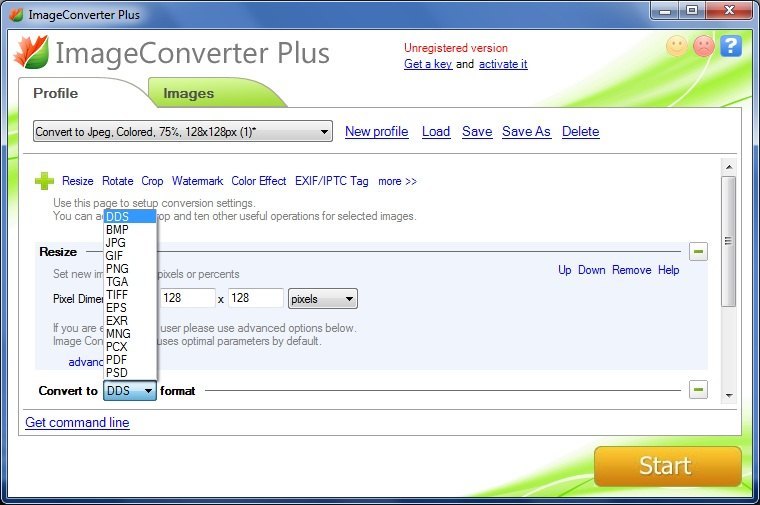 Output Image Formats