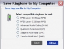 Save ringtone to My computer