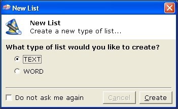 New List Creation