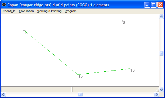 COGO: corner angle display.