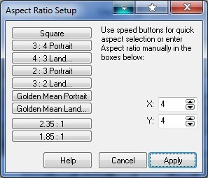 Aspect Ratio Setup Window