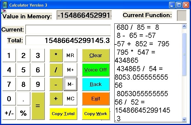 Using the Memory Function