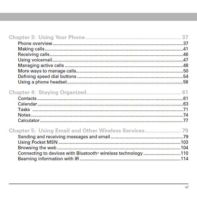 Table of contents page 2