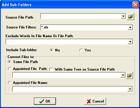 Add Sub-Folders Screen