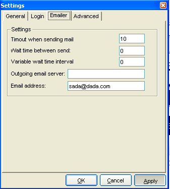 E-mailer options