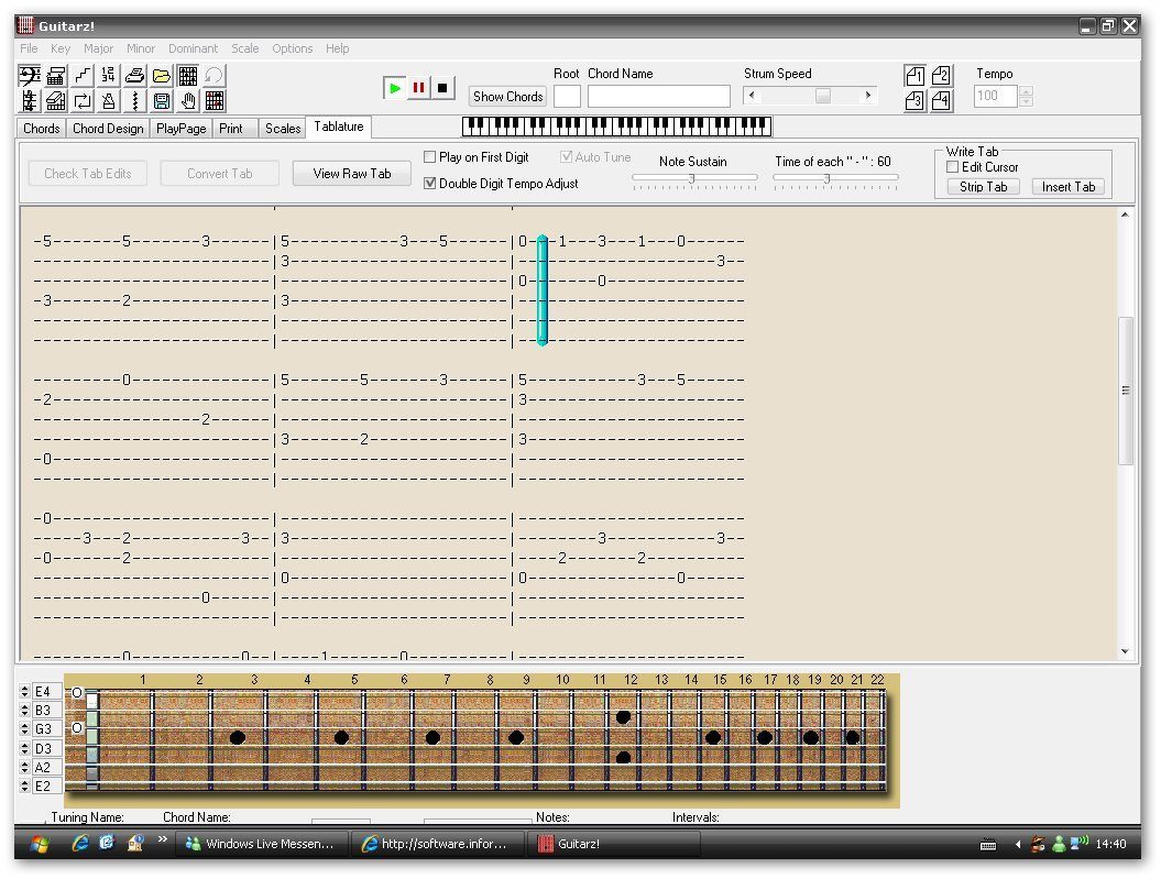 Guitarz-Playing a tablature file