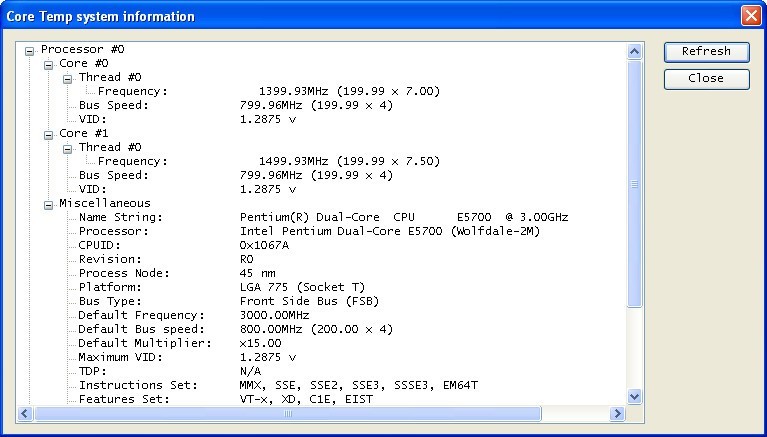 System Information Window