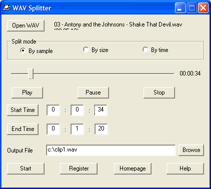 Splitting WAV Files By Sample