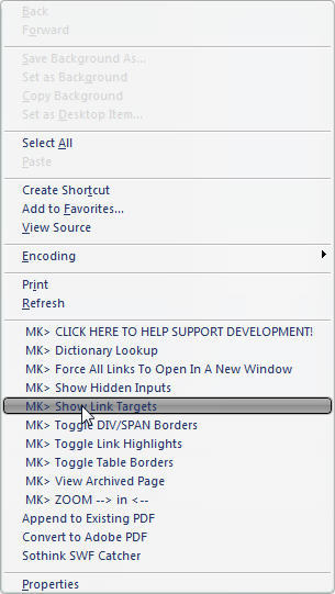 IE Context Menu Toolset