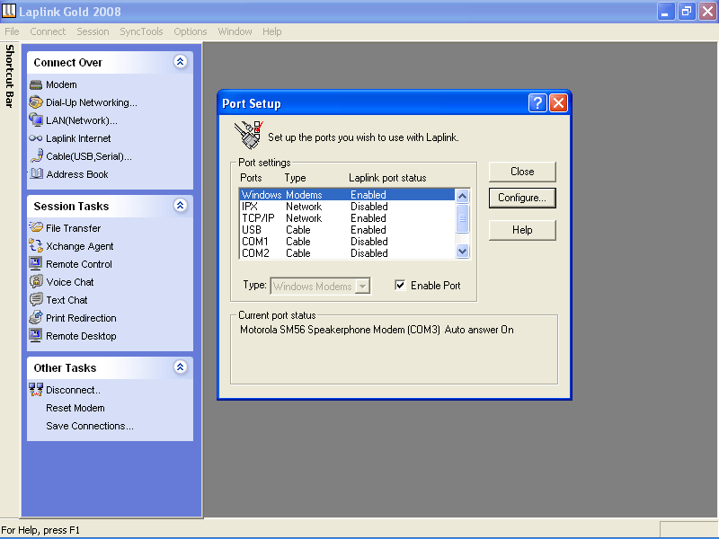 Modem Connection