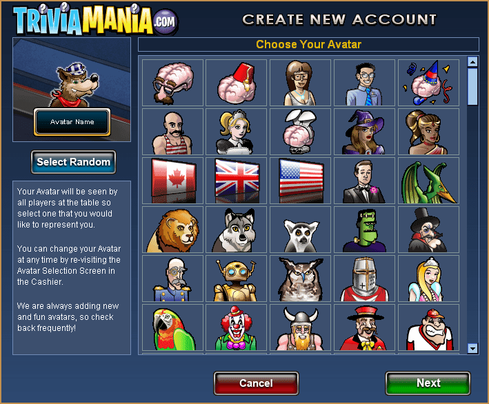 Creating a new account