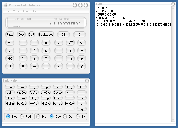 Modern Calculator Main Window