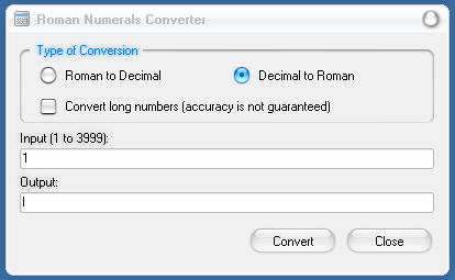 Modern Calculator: Roman Numerals Converter