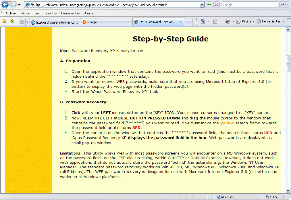 Step by step guide