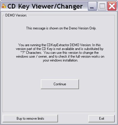 Demo version message