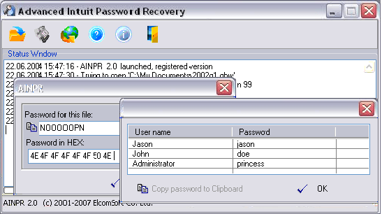 Recovering password