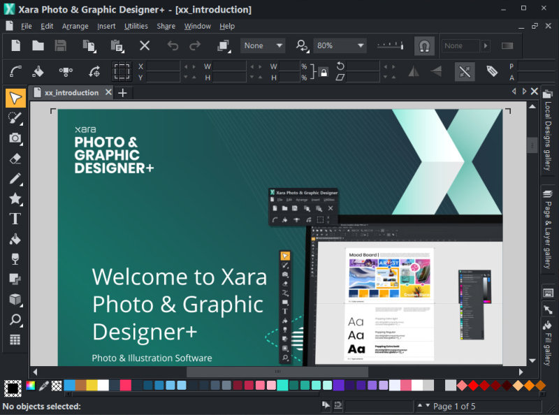 Screenshot latest version of Xara Photo & Graphic Designer