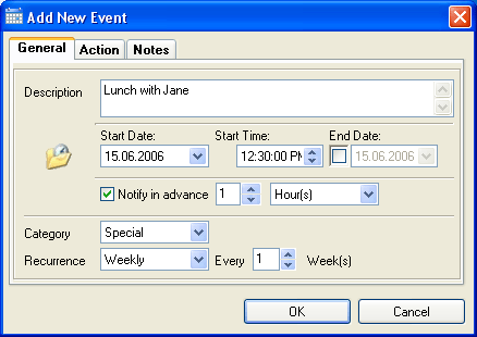 Adding new events option.