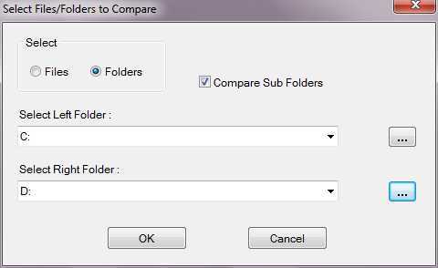 Select files/folders to compare