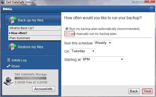 Configuring backups: Manual or Scheduled Backup