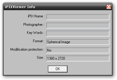 Viewing the iPix file properties