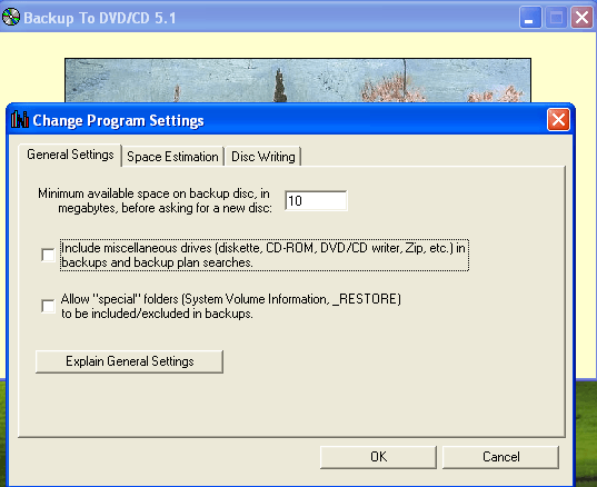 change program settings