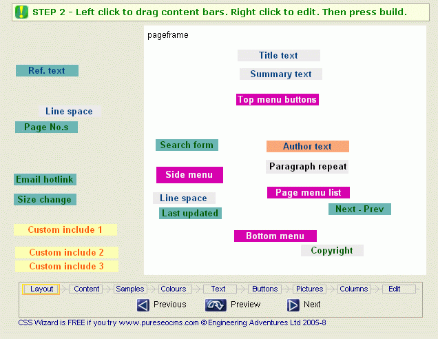 Layout selection