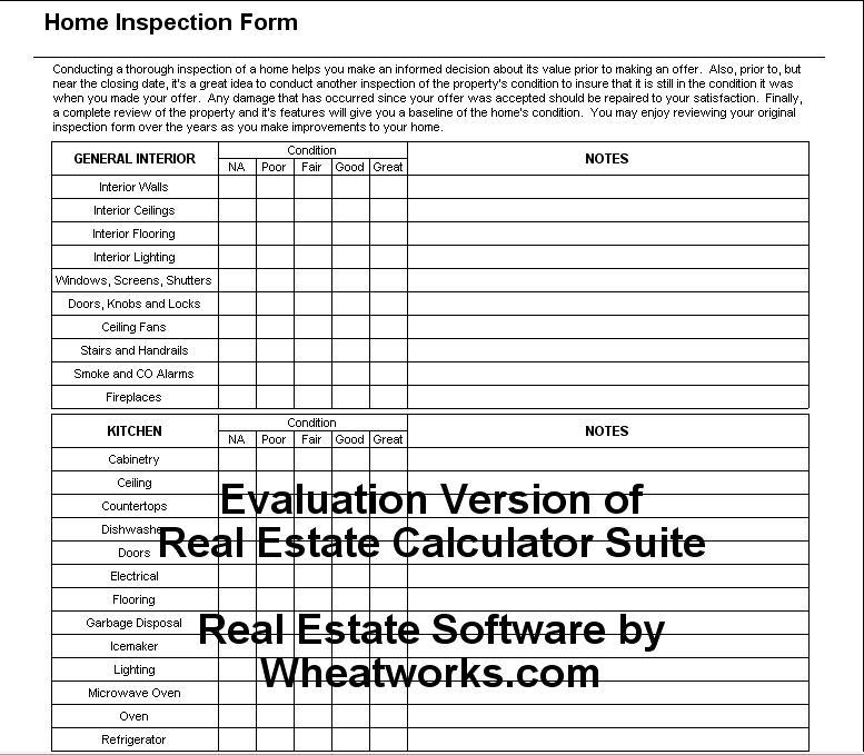 Documents: Home inspection Form