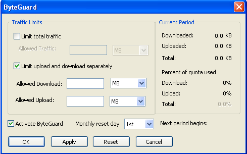 ByteOMeter ByteGuard window