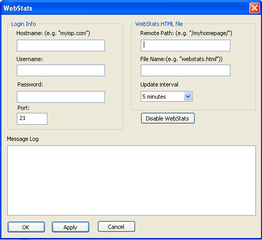 ByteOMeter WebStats window