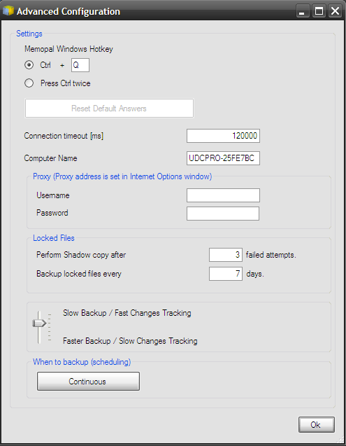 Advanced configuration