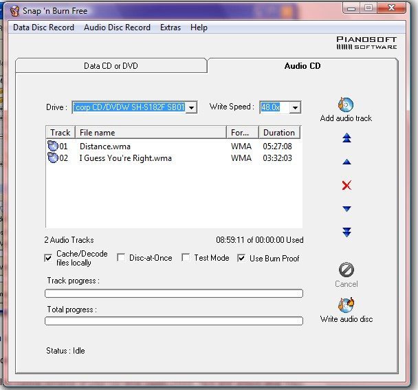 Audio CD Burning Option