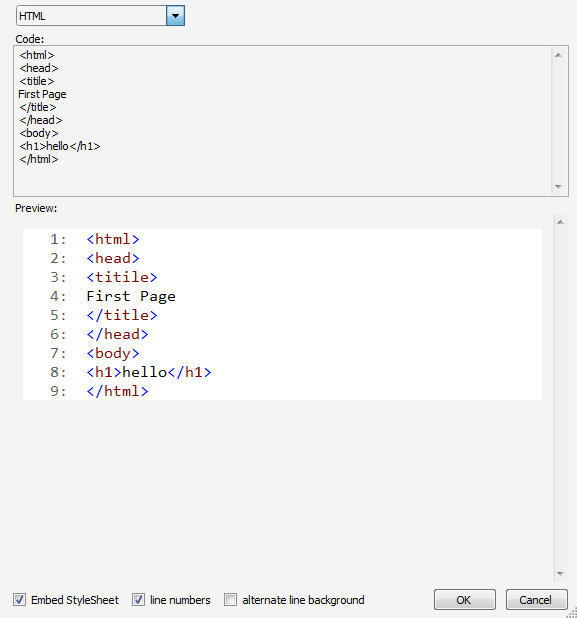 Code snippet with line numbers