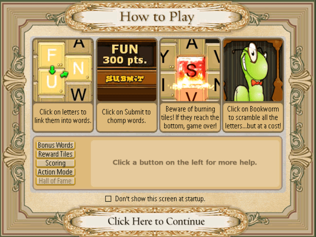 How to play screen