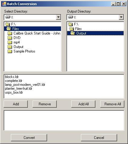 Selecting Files for Conversion
